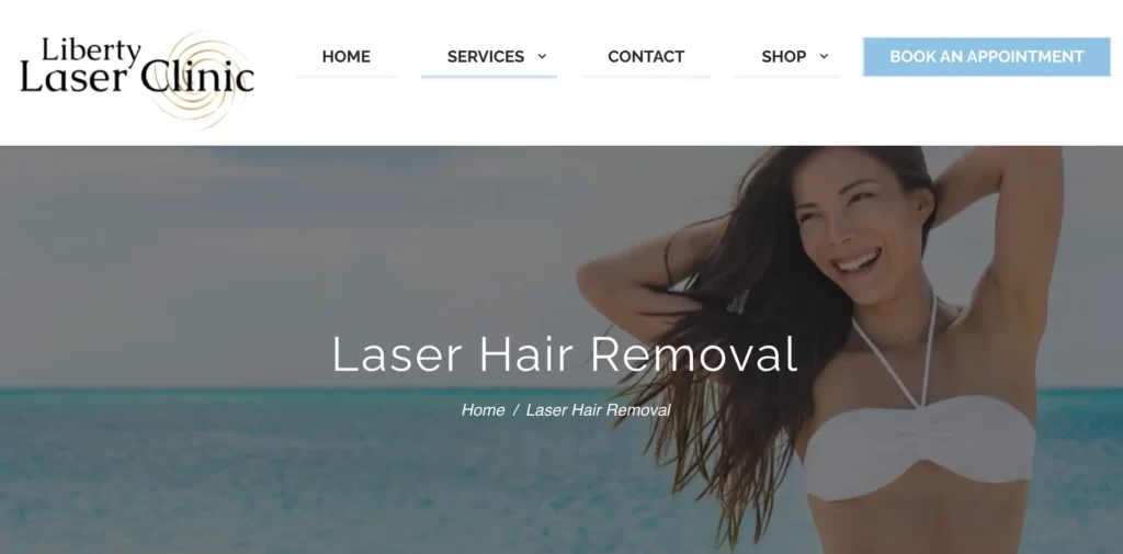 Website overview of Liberty Laser Clinic