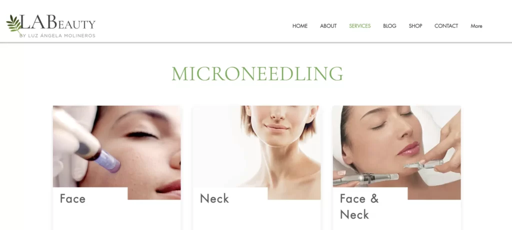 Illustration of different Microneedling procedures at LABeauty in Victoria