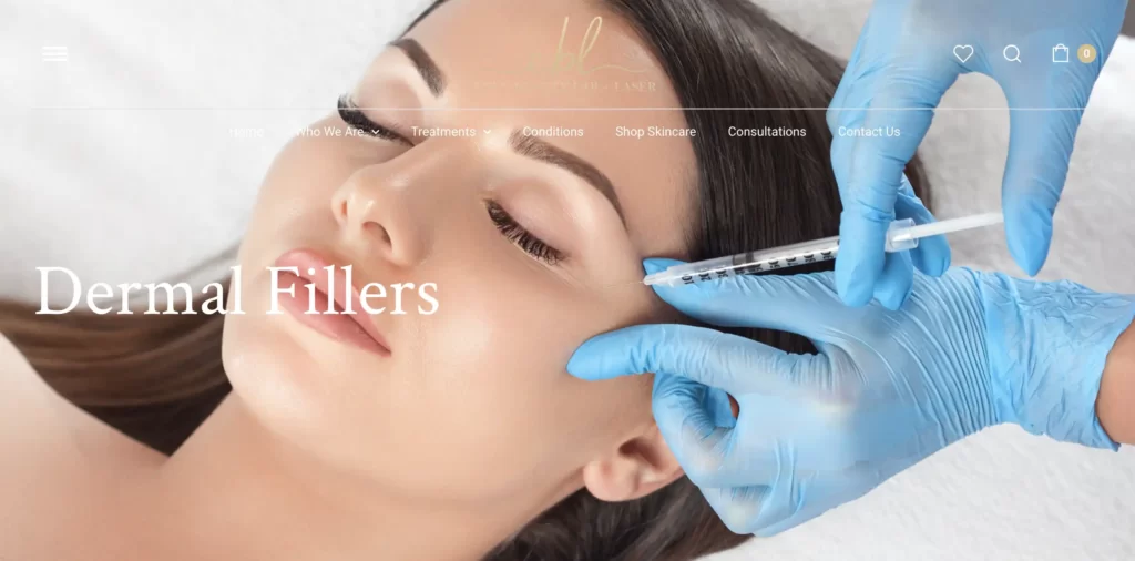Website overview of Dermal Fillers at Envy Beauty Lab + Laser in Calgary