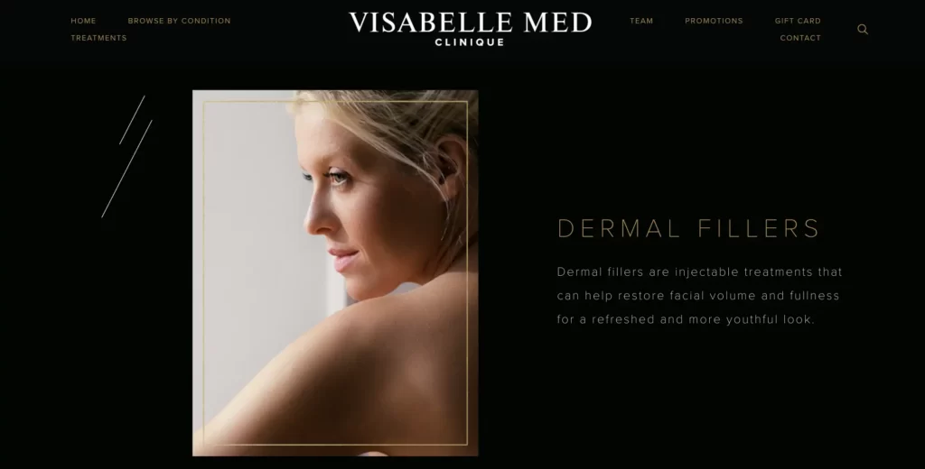 Website overview of Dermal Fillers in Montreal by Visabelle Med