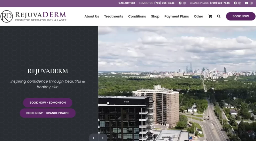 RejuvaDERM Cosmetic Dermatology Botox Clinic Web view