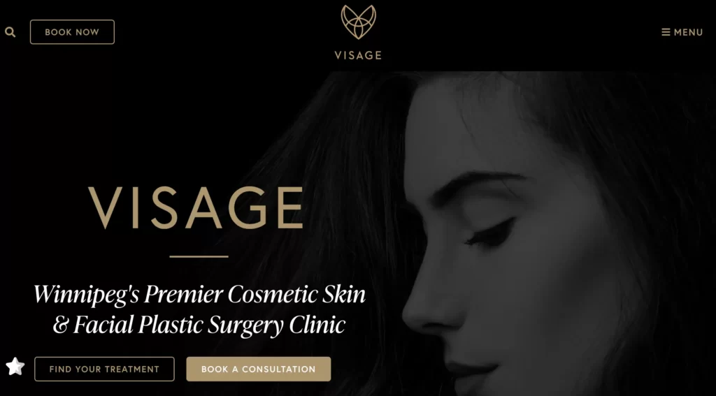 Winnipeg's Visage Botox Clinic Screenshot from Website