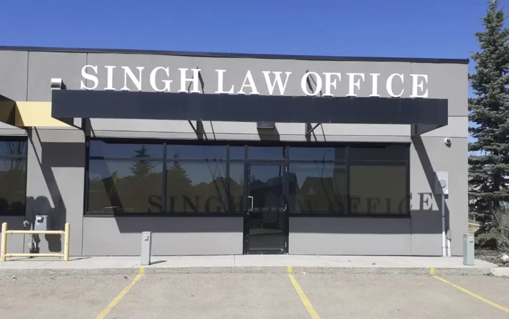 Street view of SINGH LAW OFFICE in Edmonton, Alberta